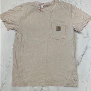 Carhartt Kids XL Light Tan Short Sleeve Tee graphic on back